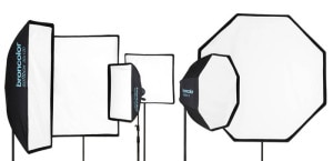 A selection of different types of softboxes