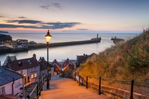 The view over Whitby Harbour and the West Pier from the 199 steps
