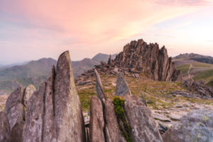 Castell Y Gwynt in Snowdonia at sunset focus stacked