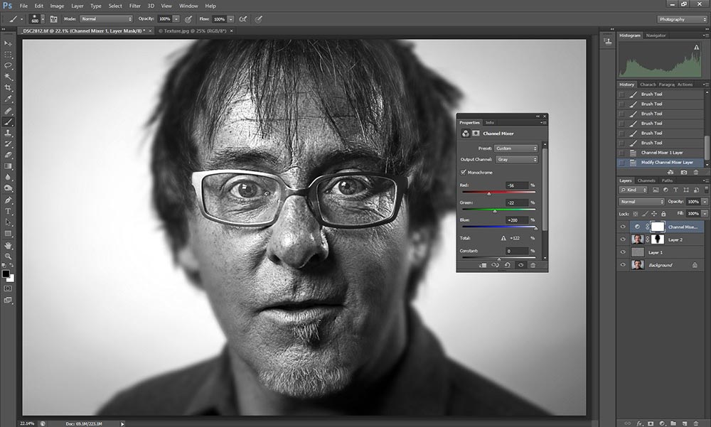 Wet plate collodion effect in Photoshop tutorial step 4