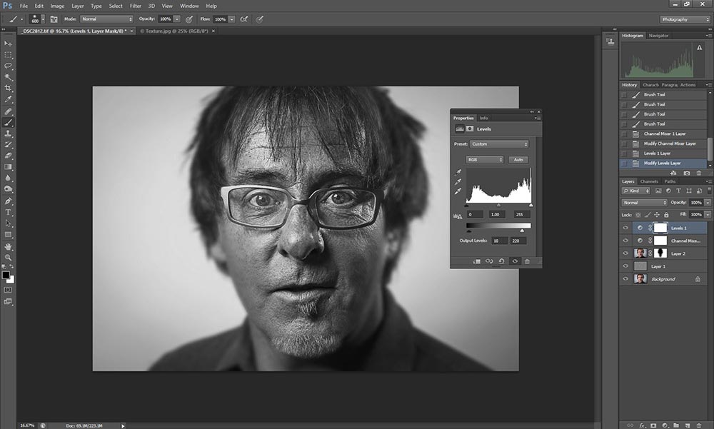 Wet plate collodion effect in Photoshop tutorial step 5