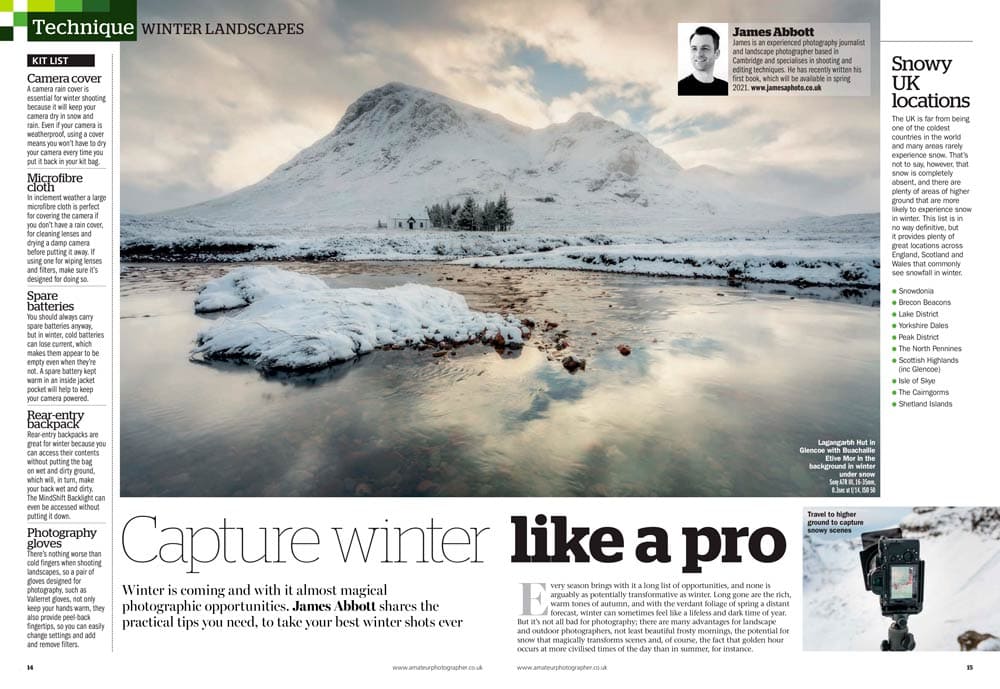 Amateur Photographer magazine 2 January 2021 winter landscapes